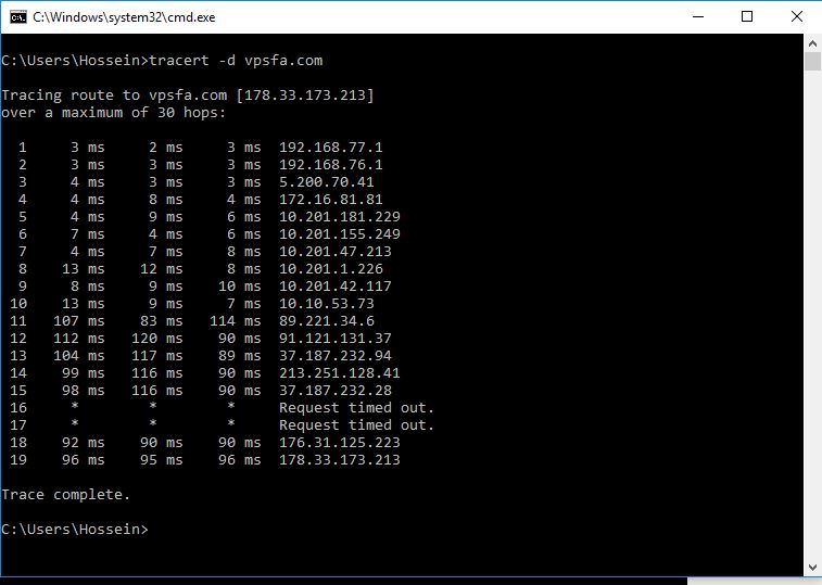 عملیات Trace Route